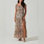 ASTR Roseline Maxi Dress in Blue Pink Multi Size Small NWT Photo 1