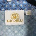 NicoBlu Cotton Capri Tunic in Blue Vietre Porcelain Print Sz.2X Photo 8