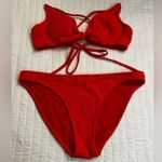 Kona Sol  orange textured bikini Photo 0