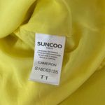 Suncoo Women’s Yellow Drop Waist Mini Dress Ruffles Sleeveless Loose Fit Size S Photo 7