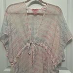 Juicy Couture NWOT  Logo Pastel Pink Sheer Flowy Silky Kimono Beach Coverup Photo 3