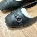 Clarks | NWT Lyrical Sky Black Leather Square Toe Buckle Ballet Flats, 7.5M Photo 4