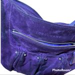 Longchamp suede leather hobo purple crossbody bag Photo 4