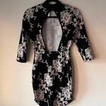 Windsor Black & Cream Mock Neck Backless Patterned Dress Photo 2