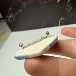 Snowman & Cardinal Bird In Heart Ceramic Brooch Pin Handcrafted Hand Made Photo 7