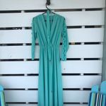 VTG 60s 70s retro handmade one of a kind maxi dress with arm cutouts Green Size 8 Photo 7
