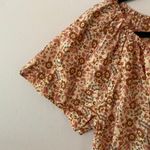 Faherty  Florence Pink Floral Cotton Short Sleeve Blouse Flowy Women's size XS Photo 3