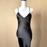 Topshop  | Black Satin Maxi Slip Dress Sz 2 Photo 2