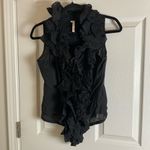 Elegant Black Ruffled Women's Top xS Photo 1