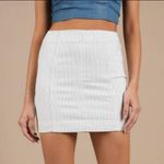 Free People Modern Femme Dotted Stripe Stretch Mini Skirt White Size 2 Photo 7