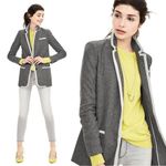 Banana Republic • Piped Grey Hack ing Jacket blazer two tone wool tweed long Photo 0