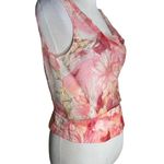 Carlisle  Silk Top Women Size 10 Pink‎ Sheer Floral Cowl Neck Fairy Old Money Photo 6