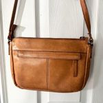 Vilenca Holland Tan Brown Woven Leather Slim Front Zip Pocket Crossbody Bag Photo 5