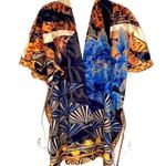 Chico's Abstract Bold Floral Animal Print Festival Wrap Open Cardigan Artistic OS Photo 6