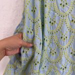 Devotion Twins Amorgos Women's Blue & Yellow Eyelet Embroidered‎ Dress Photo 4