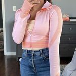 Pink and Orange Cropped Athletic Jacket Photo 0