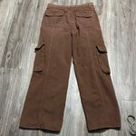 Women's Brown Wide Leg Cargo Jeans Size 0 Photo 6
