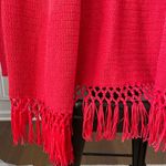 Lilly Pulitzer Tatum Open Cardigan Sweater Spicy Coral Tassel Fringe $128 S Photo 3