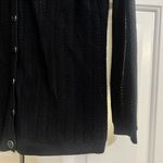 Talbots Women Cardigan Petite Small Black Pima Cotton Pointelle Knit Button Up Photo 4
