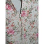 Miss Elaine Medium House Coat Robe Floral Womens Quilted Zip Pink White Womens Photo 4