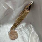 Handmade  Brown and White Polka Dot Wristlet Keychain with Light Brown Pompom Photo 2
