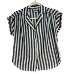 Rhapsody  70's/80's Womens Striped Short Sleeve Button Up Shirt Made in USA Small Photo 1
