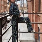 I am gia I.AM.GIA Pant Tali Denim Flare Animal Print High-Rise Green Tiger XS EUC Photo 9