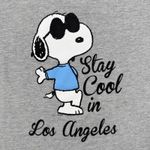 Peanuts Snoopy Graphic Tee Short Sleeves Text Stay Cool Gray T Photo 1