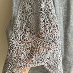 Staring At Stars Grey Crochet Tank Top, Casual Grey Basics, Women's Size Small Photo 5