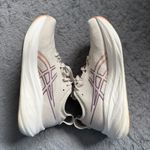 ASICS Women's 8 Gel-Nimbus 26 Running Shoes Oatmeal Faded Orange Purple Photo 3