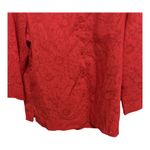 Sag Harbor Red Burnout Floral Button Up Shirt Size XL Sheer Light weight Photo 2