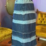Vintage Y2K Me And You Patchwork Denim Skirt Size XL Blue Photo 0