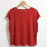 Ann Taylor Factory Scarlet Short Sleeve Red Blouse Photo 2