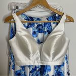 Jovani NWT  White Royal Blue Floral Two Piece 2 Event Prom Dress 4 Full Length Photo 2