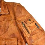 Vintage Casablanca Patchwork Zig Zag Stitch Leather Bomber Jacket Brown Size 42 Photo 9