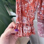 Wonderly Floral Dress Orange Pink Square Neck Photo 8