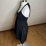 ZARA  Mini Dress Womens Small Black Crochet Eyelet Halter Babydoll Not Lined Boho Photo 6