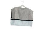 Dazy Women's Beige Black White Striped V Neck Sweater Vest Large Photo 2