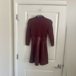 Shoshanna  Alexa Three Quarter Sleeve Faux Leather And Knit Combo Dress Photo 3