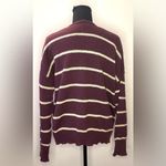 Belk - Purple with cream-white striped‎ plus size Cardigan Size 0X Photo 2