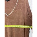 Dear John  Distressed Neck and Cuff Rust Orange V Neck Sweater Large Photo 7