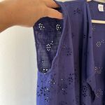 J.Crew Sz S M Oversized Purple Tunic Swim Cover Up Poncho in Eyelet Open Top Photo 4
