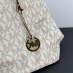 Michael Kors  Morgan Medium Logo Tote Bag Vanilla Acorn Gold Hardware MK Photo 8