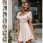 Simplee Apparel Simplee Sweetheart Neck Tie Front Ruched Dress Photo 6