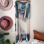 PATBO Pua Ruffled Mesh Panel Wrap Skirt SIZE LARGE swim coverup tropical Photo 2