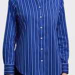 Jones & Co Blue Pinstripe Button Down Shirt Small Photo 0