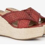 NEW Vintage Foundry Co Lorie Espadrille Wedge Sandal Leather Red Size 8.5 Photo 0