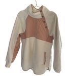 Abercrombie & Fitch Abercrombie &‎ Fitch Womens Cream Pink Quilted Fleece Pullover Sweatshirt Photo 2