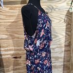 Old Navy  Halter Maxi Dress Womans Large Blue Sleeveless Floral Vacation Cottage Photo 4