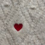 Jessica Simpson bow cardigan with rhinestone buttons size M light grey/red Photo 3